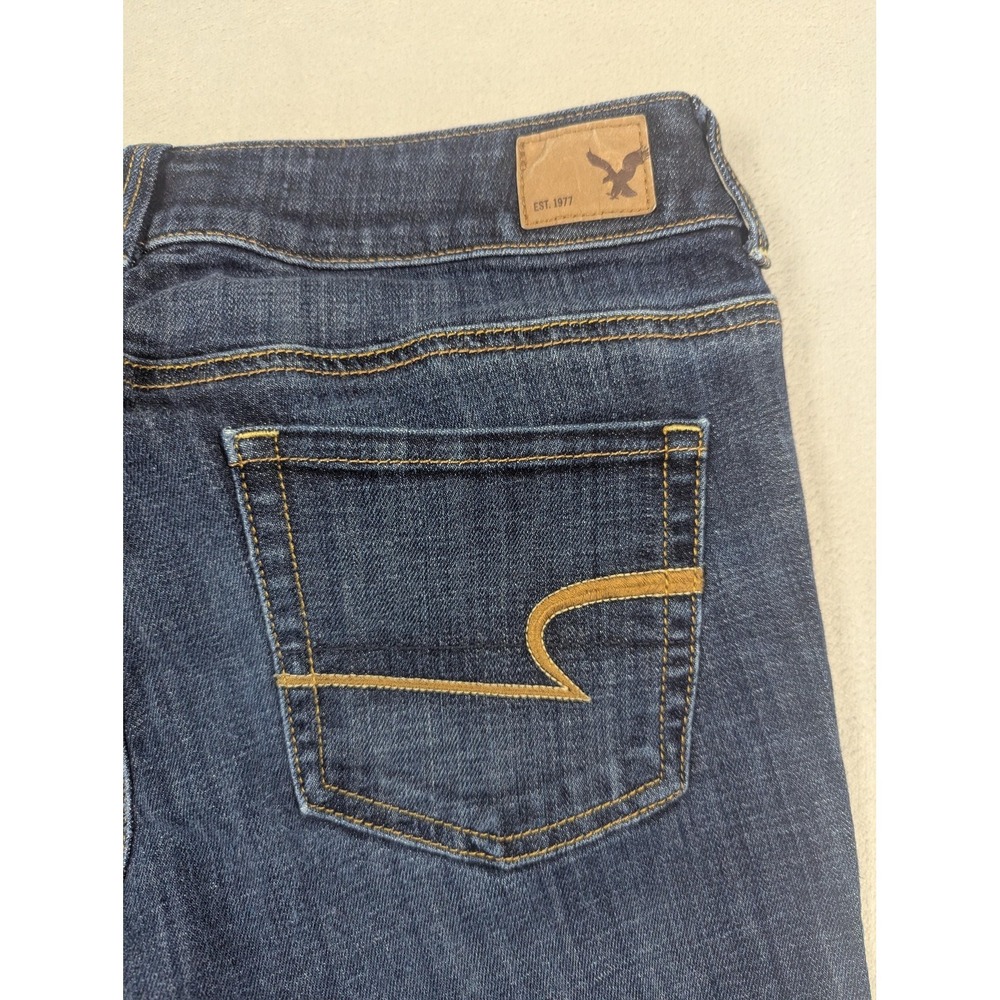 American Eagle Jeans Womens 8 Blue Artist Crop Low Rise Med Wash Stretch Denim - Picture 14 of 15